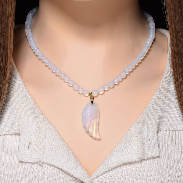 Opalite Halskette Flexibles Reine Legierung gelb vergoldet ca. 110.00 ct image number 1