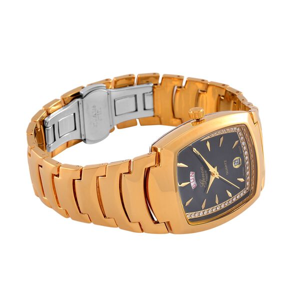 GENOA  - Eleganz-Uhr mit Mond- und Wochenanzeige, Japanisches Uhrwerk und Weißem Kristallzifferblatt, Reiner Edelstahl, 20 cm image number 6