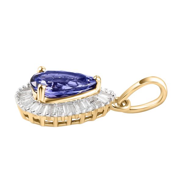 AA Tansanit und Diamant-Halo-Anh&auml;nger in 375 Gold, 1,15 ct. image number 4