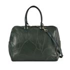 Stylische Patchwork-Reisetasche aus 100% weichem Leder -Großes Hauptfach, sichere Rückentasche, Innenfächer, Tragegriff (20 cm) & abnehmbarer Schultergurt (120 cm). Größe: 46x27x33 cm