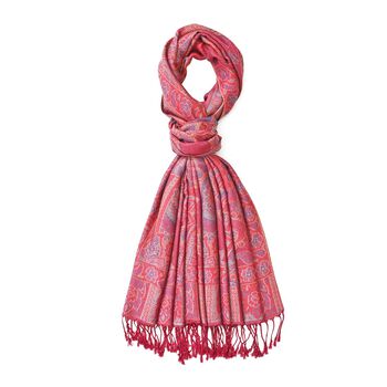 Jacquard Paisley-Schal, 175cm x 70cm, Rot