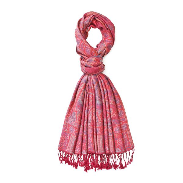Jacquard Paisley-Schal, 175cm x 70cm, türkis
