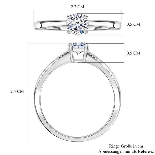 LUXURIANT SGL zertifizierter VS-EF Labor Rundschliff Diamant Ring in 950 Platin - 0,50 ct. image number 4