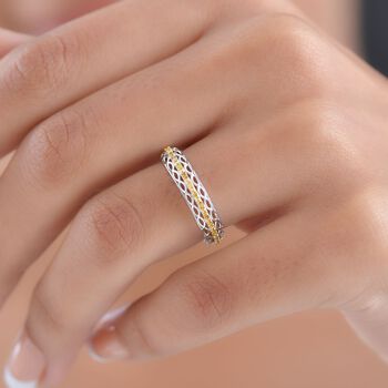 D'Joy gelber Diamant Ring, 925 Silber rhodiniert - 0,15 ct.