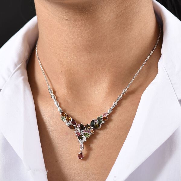 Multi Turmalin und Zirkon 45cm Halskette - 5,47 ct. image number 3