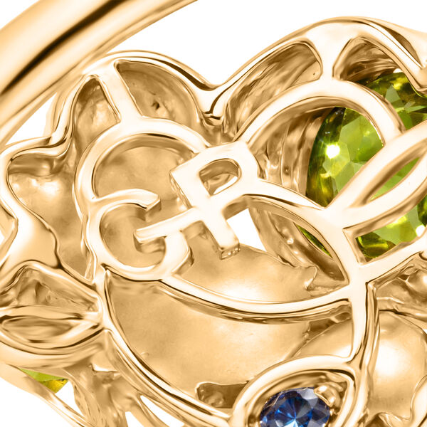 GP - AA Peridot Ring 925 Silber 750 Gelbgold vermeil (Gr&ouml;&szlig;e 17.00) ca. 2,18 ct image number 6