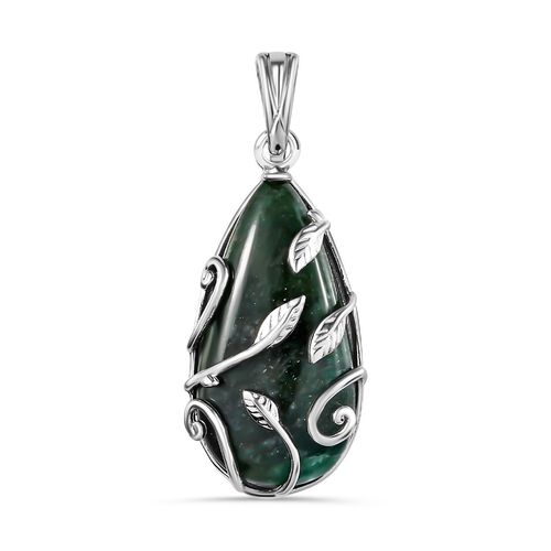 Grüner Aventurin Anhänger 925 Silber rhodiniert ca. 21,47 ct. image number 0