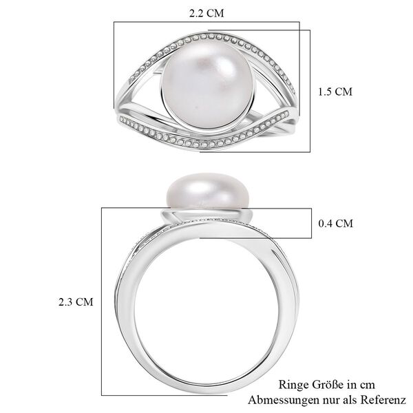 Süßwasser Perle (ca. 10.5-11 mm) Ring, Nickelfreies Messing (Größe 17.00) image number 7