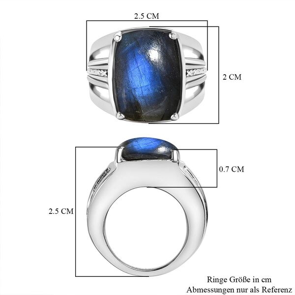 AAA Labradorit Ring 316L Edelstahl (Gr&ouml;&szlig;e 18.00) ca. 14.04 ct image number 8