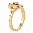 Tansanit und Zirkon Ring 925 Silber vergoldet  ca. 0,48 ct image number 3