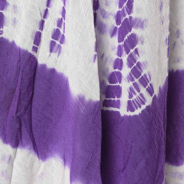 Tie Dye Kleid, Einheitsgröße, Weiß und Lila image number 5