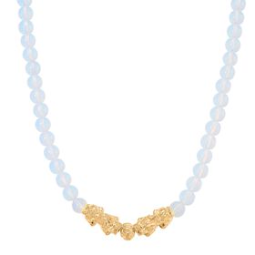 Opalite Flexibles Pixiu Halskette ca. 45 cm+3.75 cm Extender, vergoldet ca. 330.00 ct