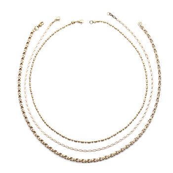 3er-Set Halskette ca. 50 cm Edelstahl vergoldet