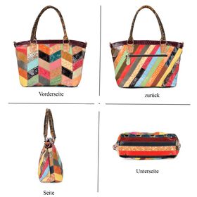 Chaos By Elsie - Farbenfrohe Echtleder Crossbody Tasche, Geprägtes Krokodil-Muster