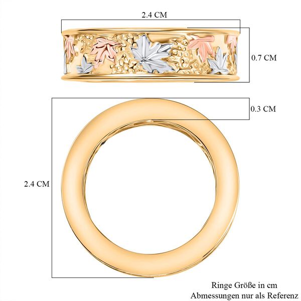 GP Italienische Garten Kollektion - Tricolor Ring 925 Silber Rhodiniert und 750 Gelbgold Vermeil (Gr&ouml;&szlig;e 20.00) image number 6