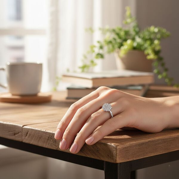 LUSTRO STELLA weißer Zirkonia Ring image number 2