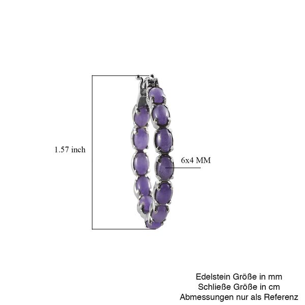 Lila Jade Creolen in Edelstahl 12.10 ct image number 6