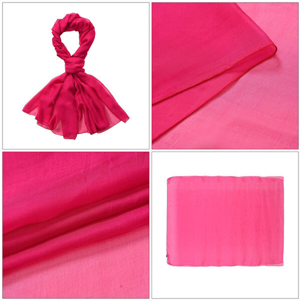 LA MAREY – Chiffon Schal aus Maulbeerseide, Pink image number 5