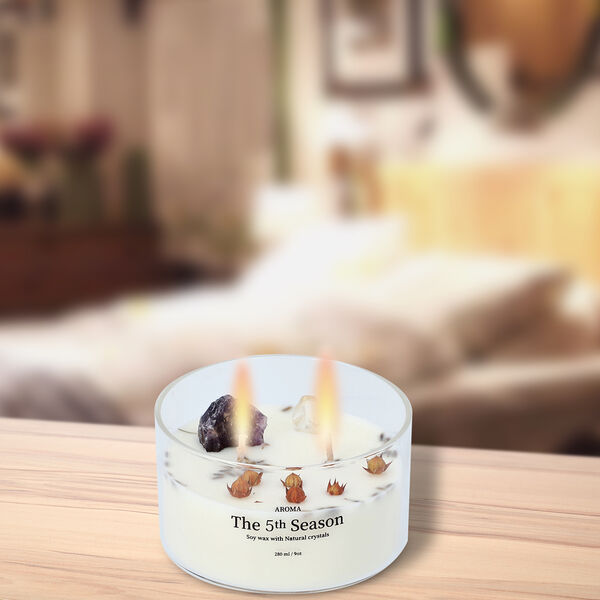 The 5th Season - Duftkerze mit Edelsteinen in Geschenkbox, Sojawachs und Kyanit image number 2