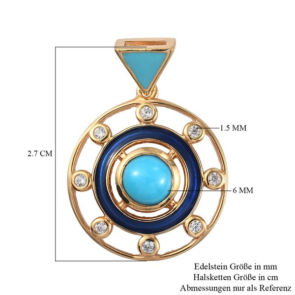Natürlicher Sleeping Beauty Türkis und Zirkon-Anhänger - 1,16 ct. image number 6