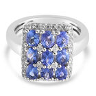 AAA Tansanit und Zirkon Cluster Ring - 2,33 ct. image number 0