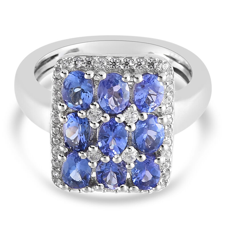 AAA Tansanit und Zirkon Cluster Ring - 2,33 ct. image number 0