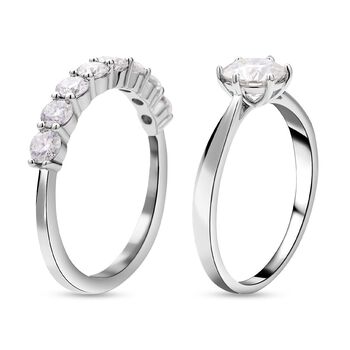 2er-Set Moissanit-Ring - 2,13 Karat.