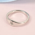 Diamant Stern Ring 925 Silber Platin-Überzug image number 1