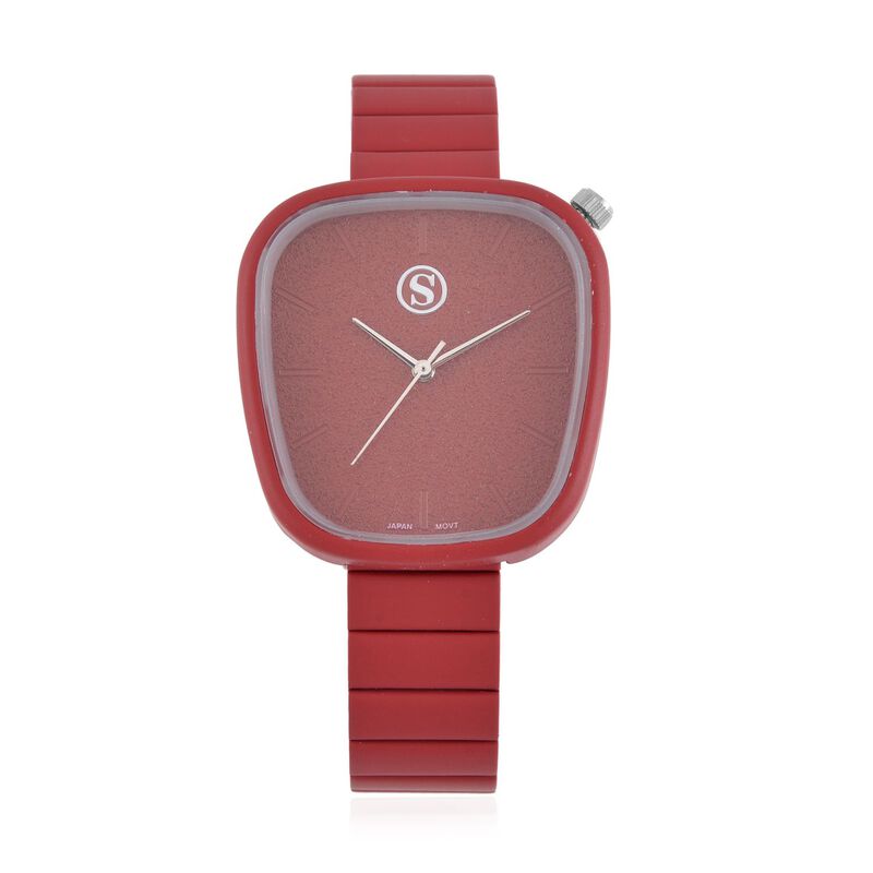 Strada - Japanisches Uhrwerk, Edelstahl-Zifferblatt & Metall-Armband, 23 cm, rot image number 0