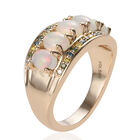 AAA natürlicher, äthiopischer Opal und mehrfarbiger Diamant-Ring, SI, 585 Gelbgold  ca. 1,93 ct image number 2