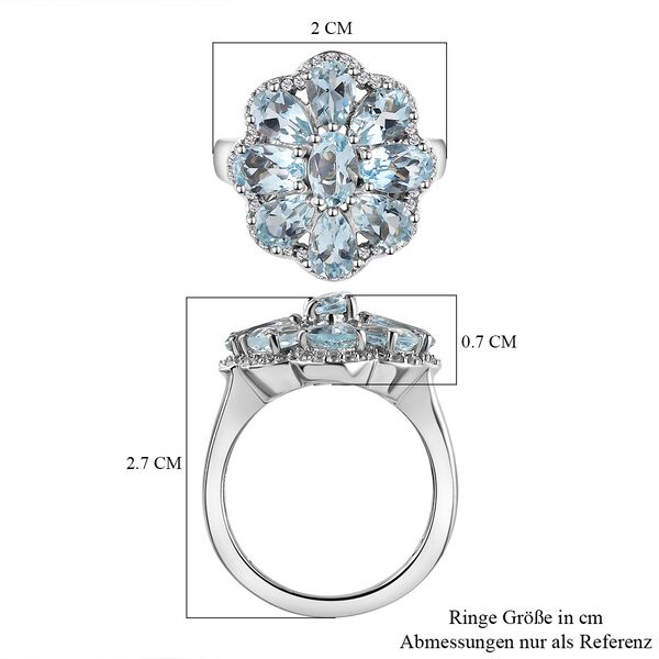 Espirito Santo Aquamarin und Zirkon Ring, ca. 3,92 ct. image number 8
