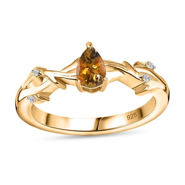 AA natürlicher goldener Tansanit und Zirkon Ring, ca. 0,45 ct. image number 4
