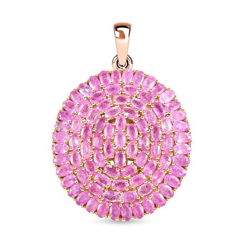 Ilakaka Rosa Saphir Anhänger, 925 Silber Roségold Vermeil ca. 30,86 ct image number 0
