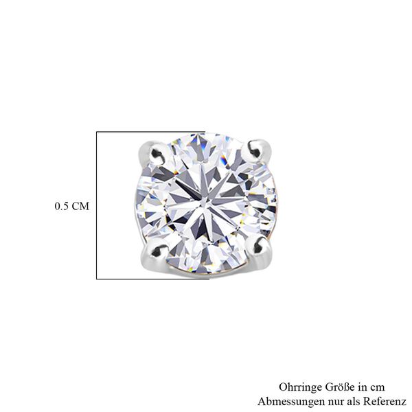 RADIANTA GRA zertifiziert Moissanit (D-VVS) Ohrringe 925 Silber rhodiniert ca. 0.92 ct image number 6