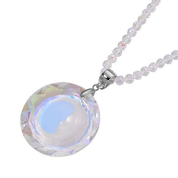 Wei&szlig;er Kristall Anh&auml;nger mit Kette ca. 60 cm + 5 cm Extender