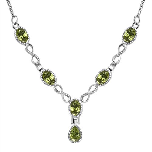 Natürliche Peridot Halskette, ca. 45 cm Edelstahl ca. 2.80 ct image number 0