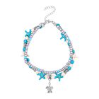 2er Set - Weißer Howlit, Blauer Howlit Schmuck Zubehör ca. 23 cm Antik-silber-Plattierung ca. 60.35 ct