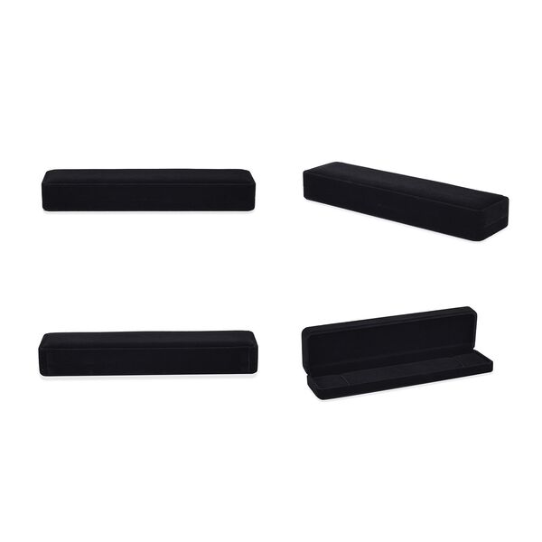 4er Set - Samtene Schmuckschatullen, Ringschachtel, Anhängerschachtel, Armbandschachtel und Kettenschachtel, schwarz image number 5