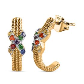 Lustro Stella Roter Zirkonia, Orange Zirkonia Ohrringe 925 Silber vergoldet