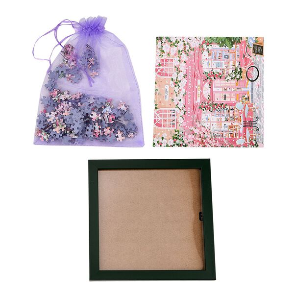 LIVMORE DIY Bilderrahmen Puzzle Bastelset 169 teilig Vintage Architektur Motiv 18.1 x 13 x 18.1 cm Rosa image number 6