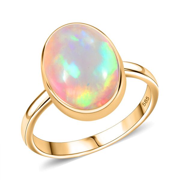 AAA Natürlicher, äthiopischer Welo Opal Ring in 585 Gold - 3,70 ct. image number 4