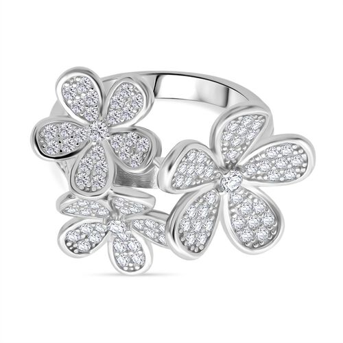 Lustro Stella Weißer Zirkonia Ring 925 Silber rhodiniert (Größe 17.00) image number 0