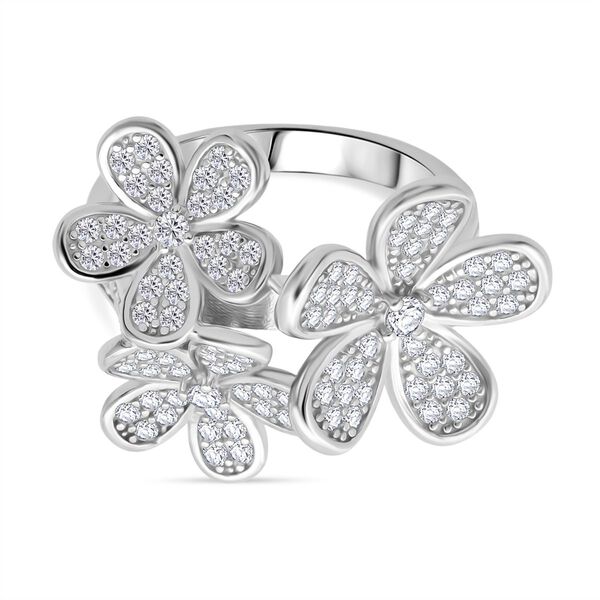 Lustro Stella Weißer Zirkonia Ring 925 Silber rhodiniert (Größe 17.00), image number 0