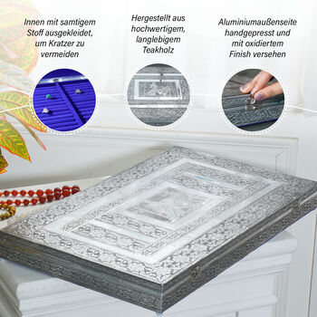 Handgefertigter Ringkoffer im Vintage Look, Schwan Motiv