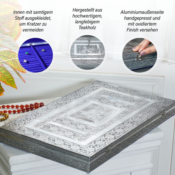 Handgefertigter Ringkoffer im Vintage Look, Schwan Motiv image number 4