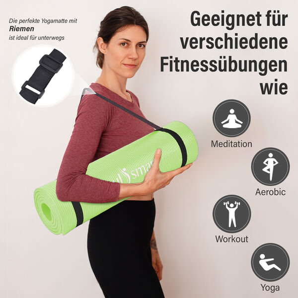 SOUL SMART - NBR Yoga-Matte, Limonengrün image number 3