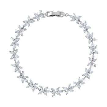 Wei&szlig;es Zirkonia Armband ca. 19 cm Reines Messing ca. 4.00 ct