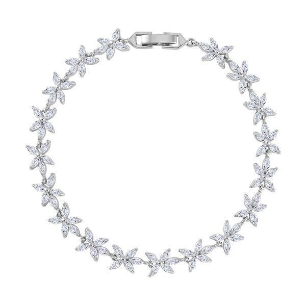 Wei&szlig;es Zirkonia Armband ca. 19 cm Reines Messing ca. 4.00 ct