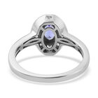 Tansanit und Zirkon Halo-Ring in Silber image number 5