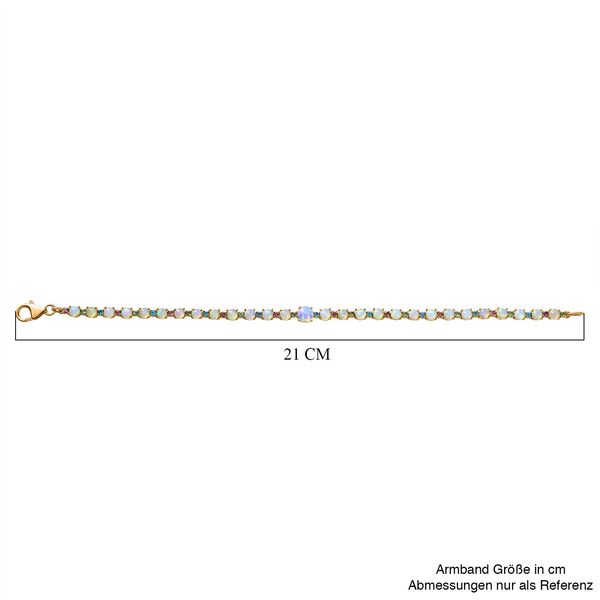 D'Joy AA Natürlicher, äthiopischer Welo Opal Armband ca. 20 cm 925 Silber 750 Gelbgold Vermeil ca. 6.37 ct image number 4